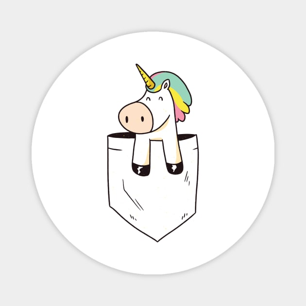 Unicorn Pocket Shirt Einhorn in der Tasche Magnet by A&P